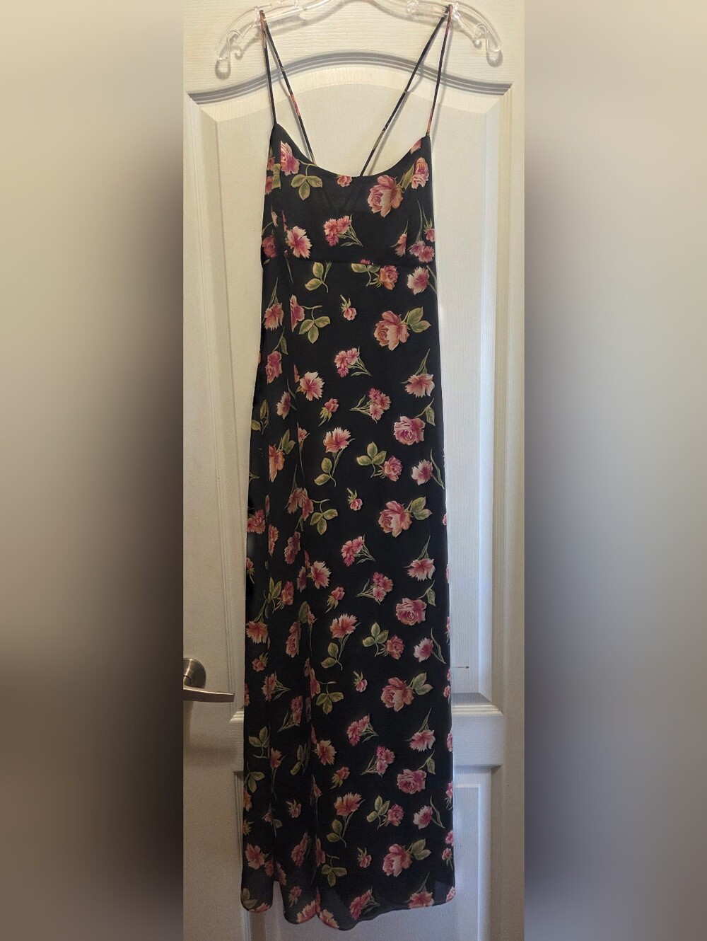 Vintage 90s Lew Magram Floral Maxi Dress - Lace Up Corset Back